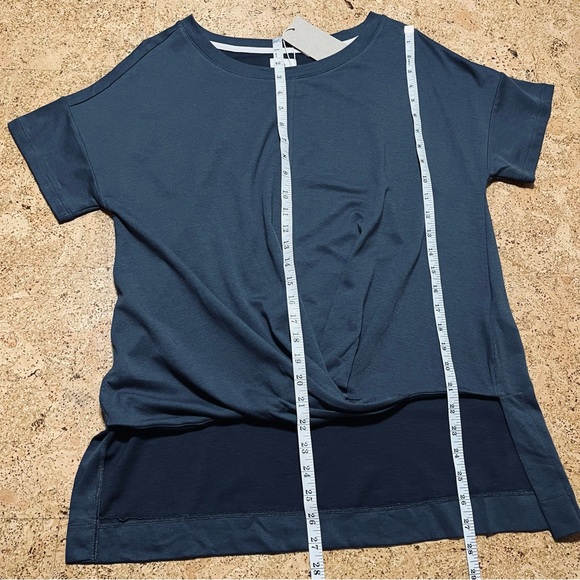 B New York Drape Front Tee NWT In Charcoal Sz S - Picture 7 of 8